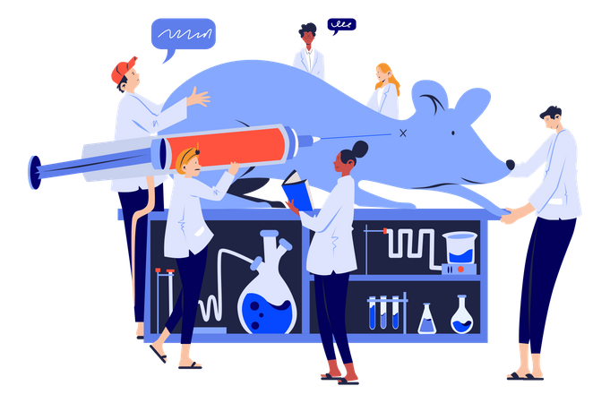 Wissenschaftler entwickeln genetische Mutation an Mäusen  Illustration