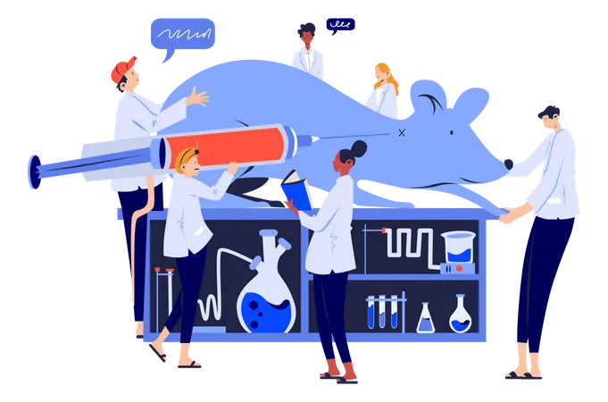 Wissenschaftler entwickeln genetische Mutation an Mäusen  Illustration