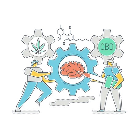 Wissenschaftler entdecken Verwendung von CBD-Öl  Illustration