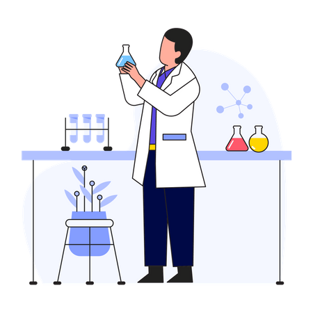 Wissenschaftler forschen im Labor  Illustration