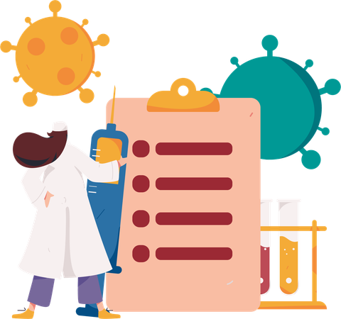 Wissenschaftler forschen an der Diagnose  Illustration