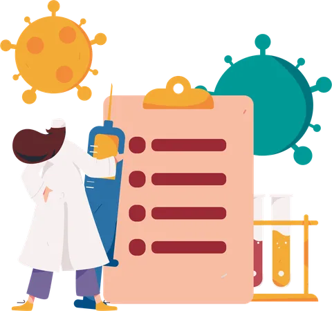 Wissenschaftler forschen an der Diagnose  Illustration