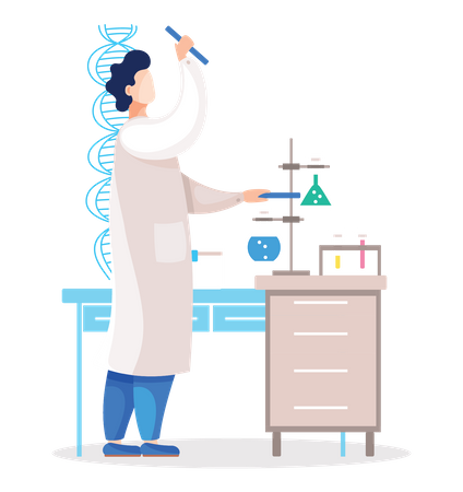 Wissenschaftler experimentieren im Labor  Illustration