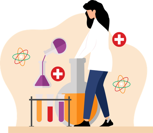 Wissenschaftler machen Experiment  Illustration