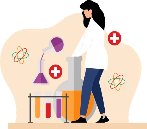Wissenschaftler machen Experiment  Illustration
