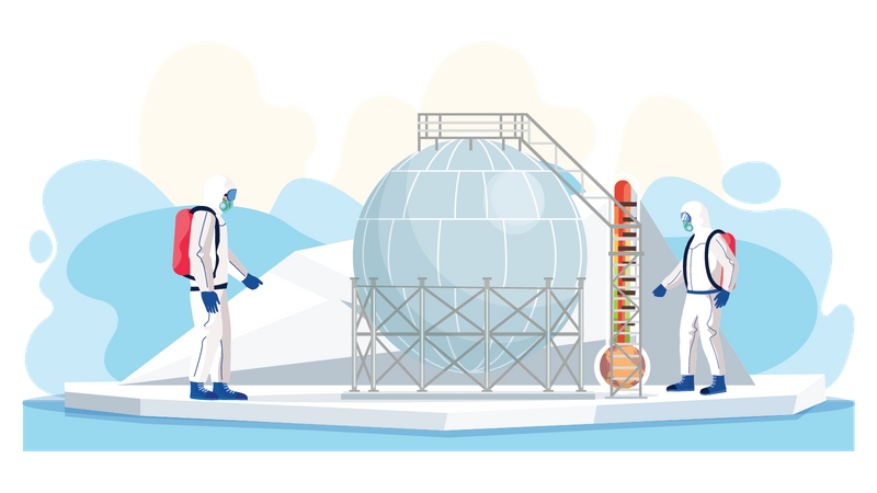 Wissenschaftler führen Temperaturexperiment durch  Illustration