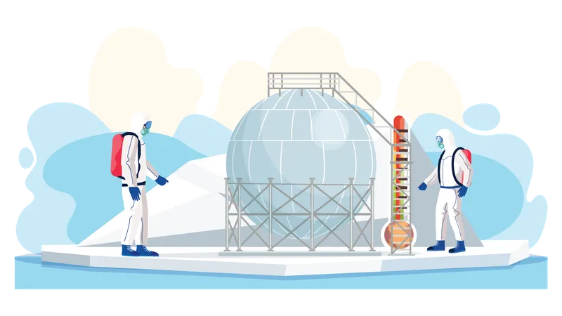 Wissenschaftler führen Temperaturexperiment durch  Illustration