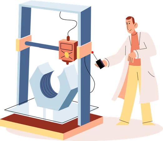 Wissenschaftler in der Fertigungsprozessindustrie  Illustration