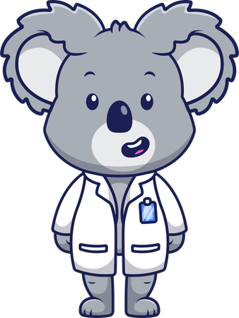 Wissenschaftler Koala stehend  Illustration