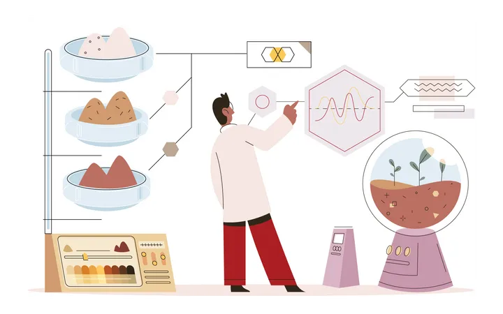 Wissenschaftler führen Laborexperimente durch  Illustration