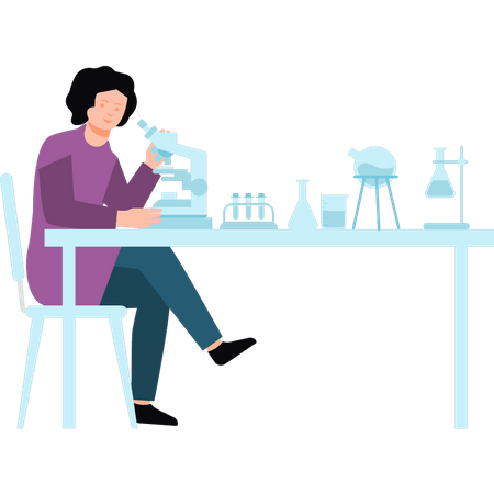 Wissenschaftlerin macht Experimente  Illustration