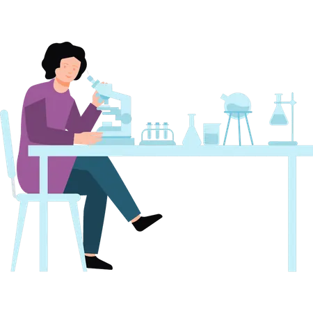 Wissenschaftlerin macht Experimente  Illustration