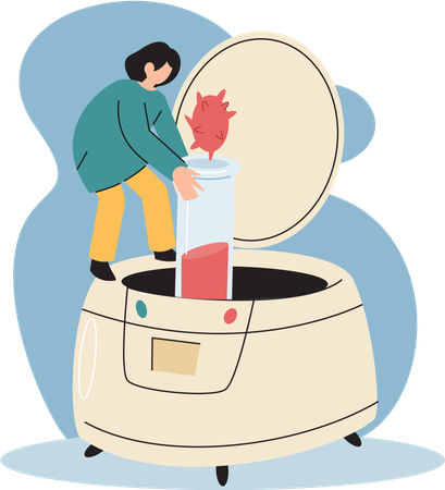Wissenschaftlerin führt wissenschaftliche Forschung durch  Illustration