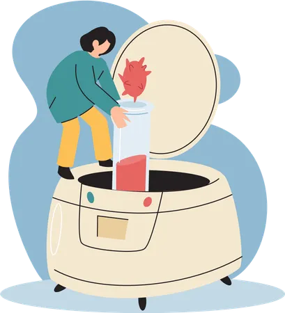 Wissenschaftlerin führt wissenschaftliche Forschung durch  Illustration