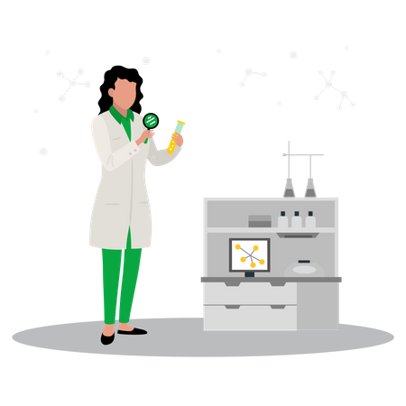 Wissenschaftlerin im Labor  Illustration