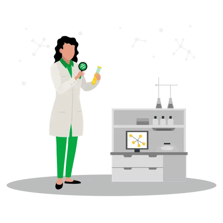 Wissenschaftlerin im Labor  Illustration