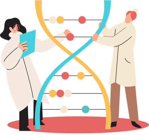 Wissenschaftlerteam führt wissenschaftliche Forschungen zum Virus durch  Illustration