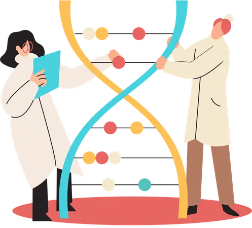 Wissenschaftlerteam führt wissenschaftliche Forschungen zum Virus durch  Illustration