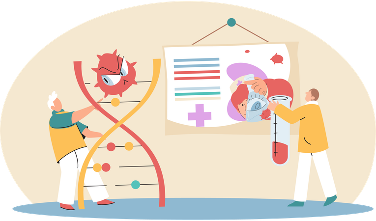Wissenschaftliche Forschung durch Wissenschaftler  Illustration