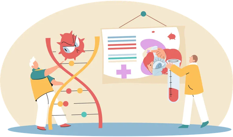 Wissenschaftliche Forschung durch Wissenschaftler  Illustration