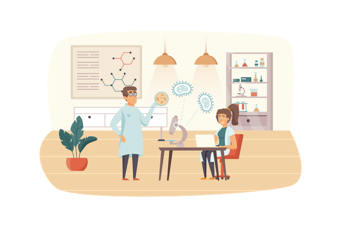 Wissenschaftliches Forschungslabor  Illustration