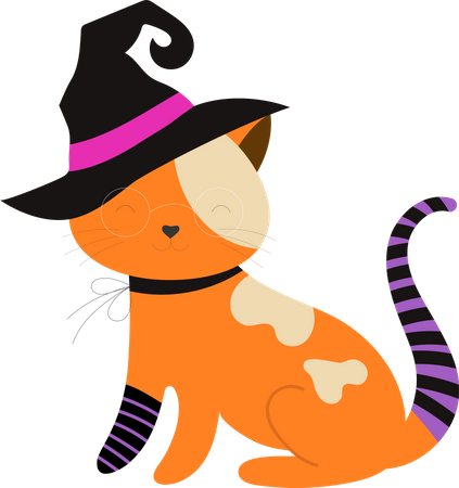 Witch cat Illustration