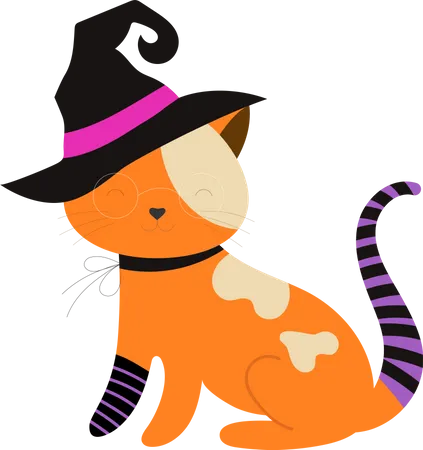 Witch cat  Illustration