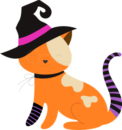 Witch cat  Illustration