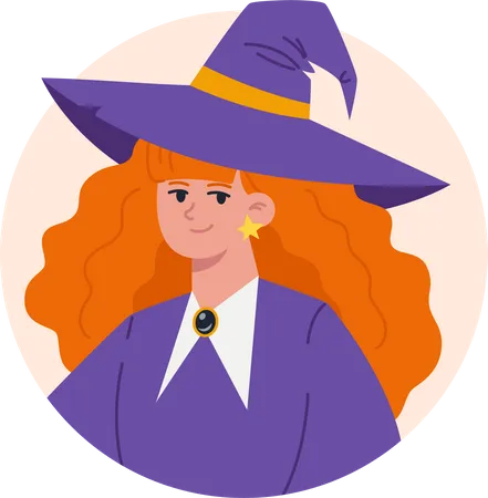 Witch girl in halloween costume  Illustration