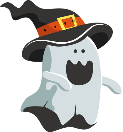 Witch Hat Ghost  Ilustração