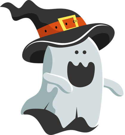 Witch Hat Ghost  Illustration