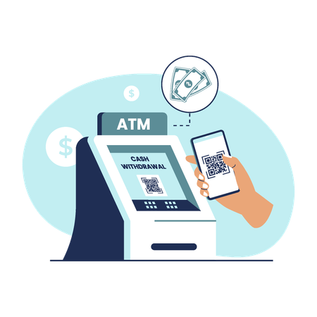 Withdraw cash without card  Illustration