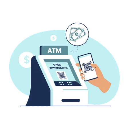 Withdraw cash without card  Illustration