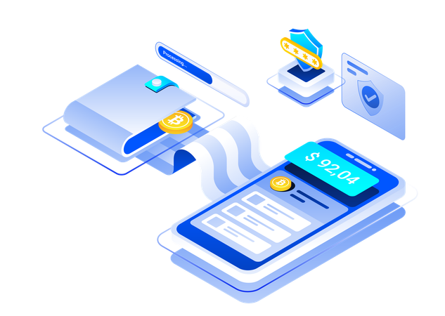 Withdraw Crypto to Digital Wallet  Illustration