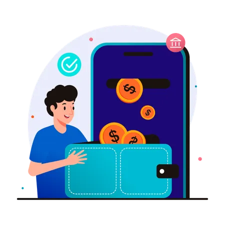 Withdraw money to wallet balance  Illustration