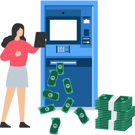 Withdraw Your Money anytime from Atm  일러스트레이션