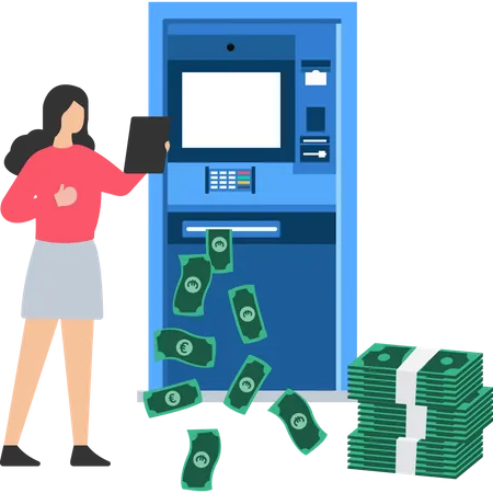 Withdraw Your Money anytime from Atm  Illustration