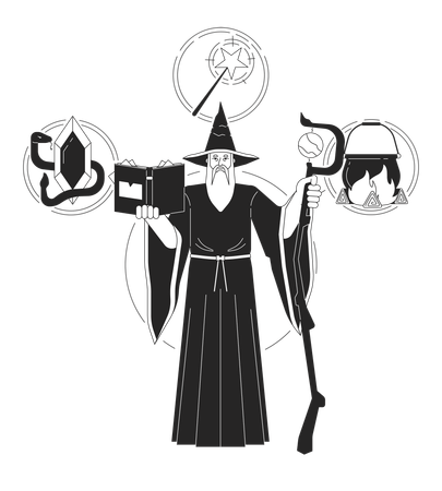 Wizard person archetype  Illustration