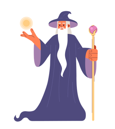 Wizard with magic powers  Illustration