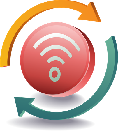 WLAN-Netzwerkrotation  Illustration