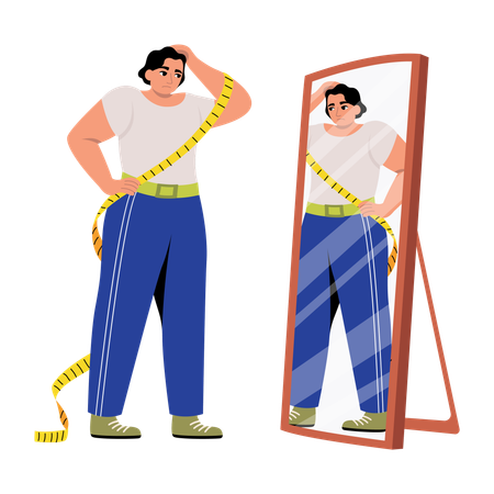 Wmoan measuring body weight  Illustration