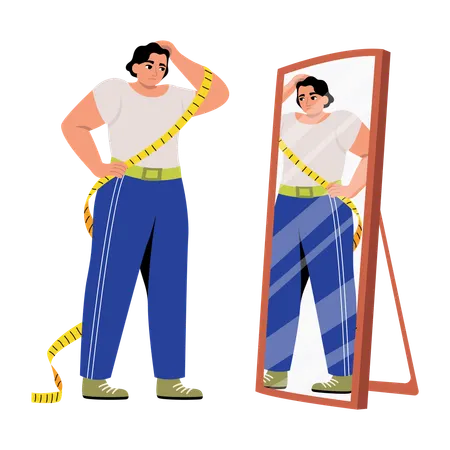 Wmoan measuring body weight  Illustration