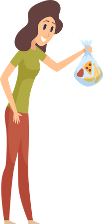 Woan hält Müllsack  Illustration