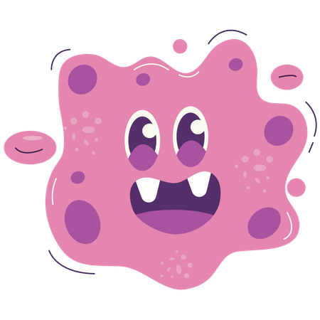 Wobbly Pink Blob Virus  Illustration