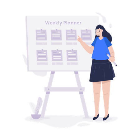 Wöchentliche Planerliste  Illustration