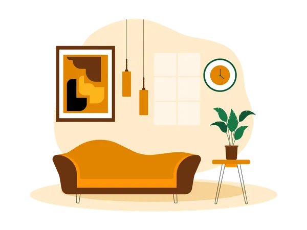 Wohnzimmercouch  Illustration