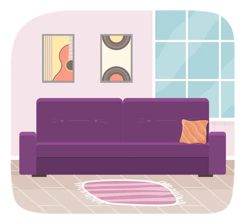 Wohnzimmer mit Sofa  Illustration