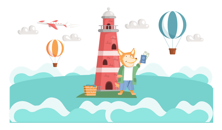 Wolf visiting jeju island  Illustration