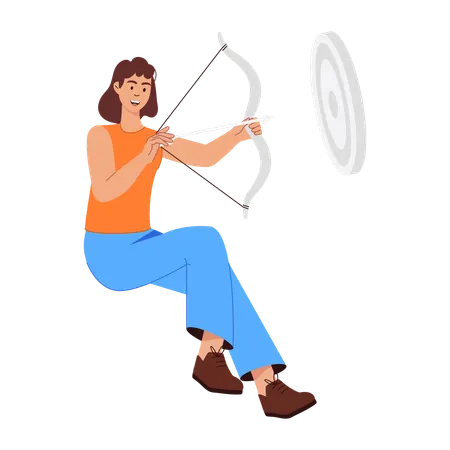 目標を達成する女性  イラスト