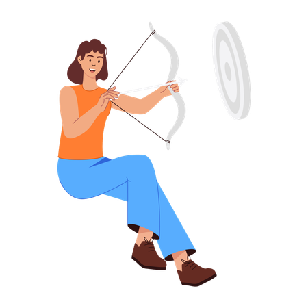 Woman Achieving Goal  Illustration